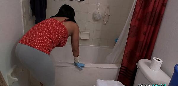  Cleaning the bathroom naked